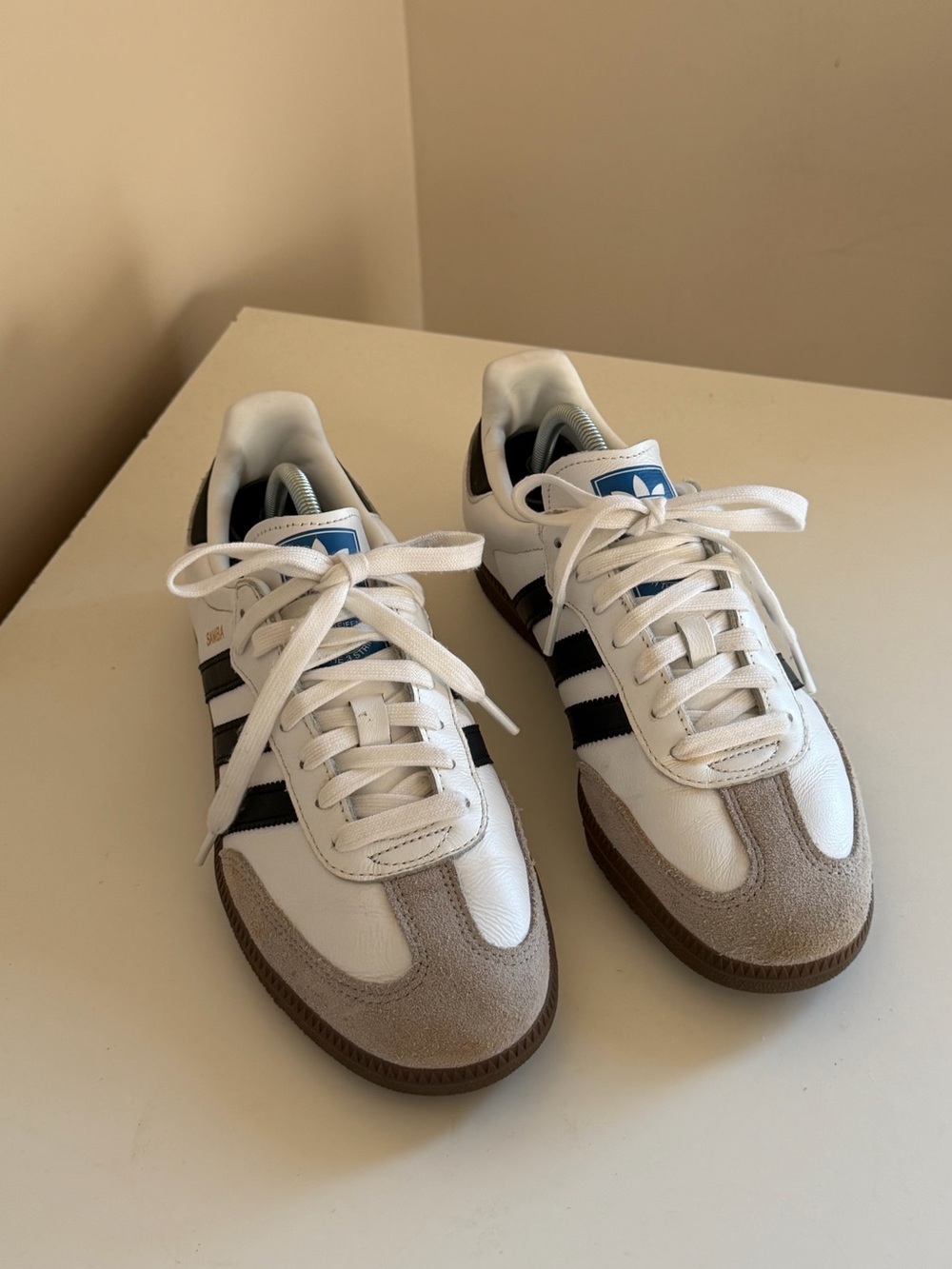 Adidas Samba Style White Sneakers with Black Stripes - Picture 3 of 6